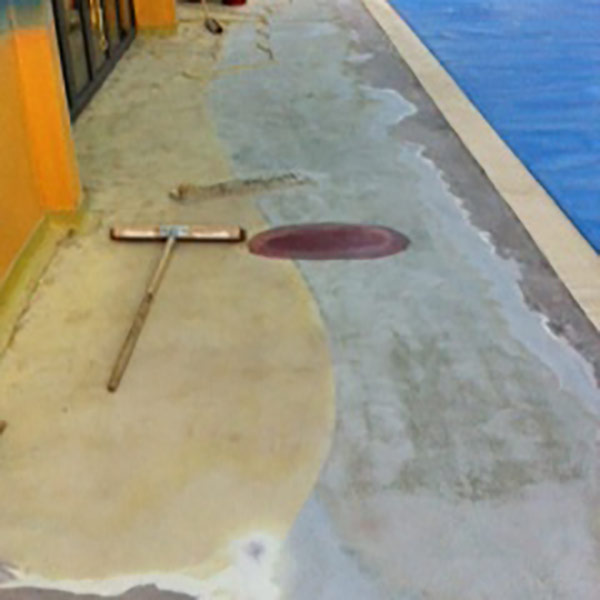 Before product of the flooring for Billing aquadrome