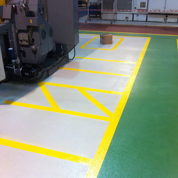 Installed resin flooring then added floor markings to allow forklifts and workers to move round safely
