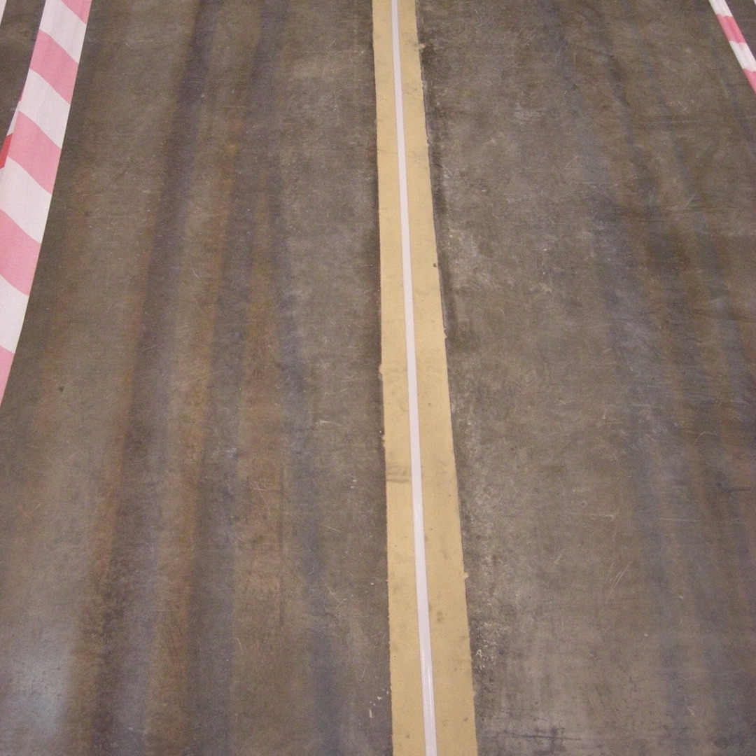 Yellow and white expansion joint repair