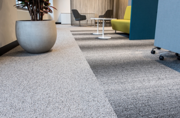 Internal carpet flooring with dark and light grey flooring