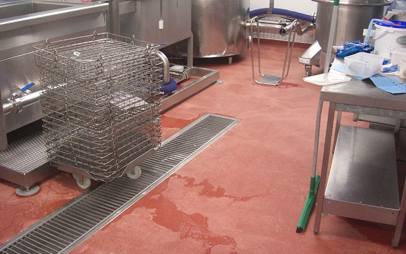 polyurethane flooring in a food production setting