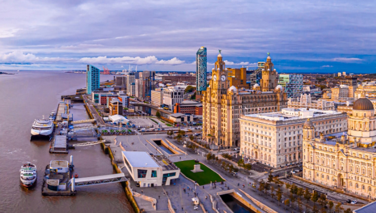view over the skyline of merseyside