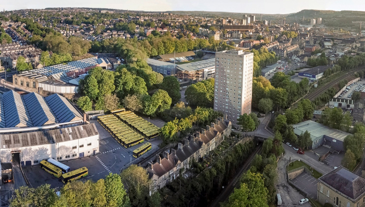 birdseye view over west yorkshire