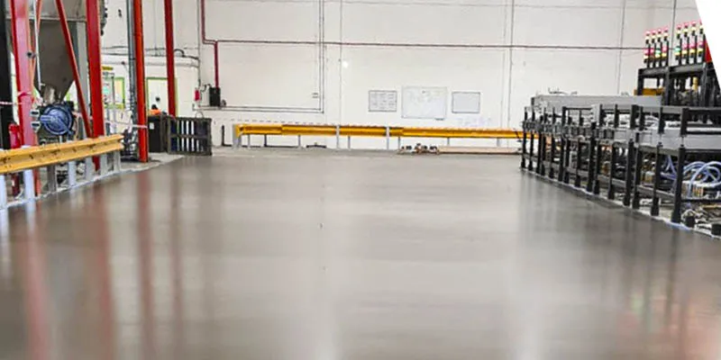 Open floor laid with rapid pumped screed with factory equipment.