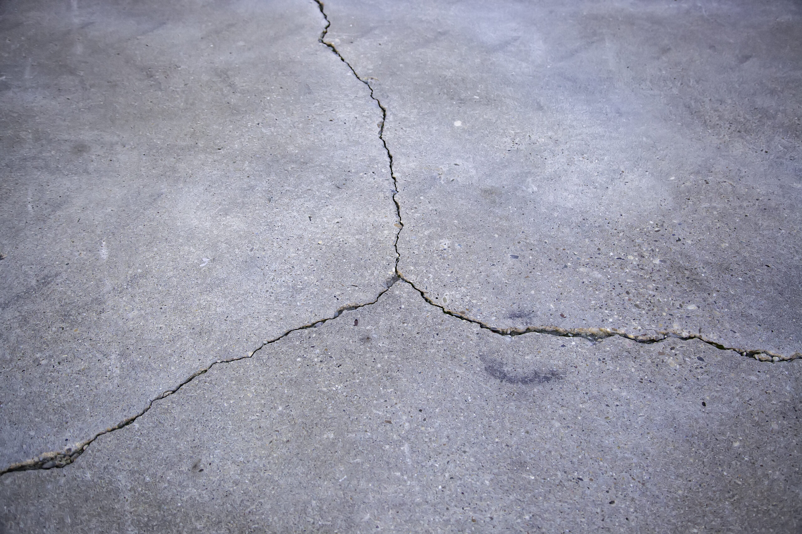 Concrete floor with cracks